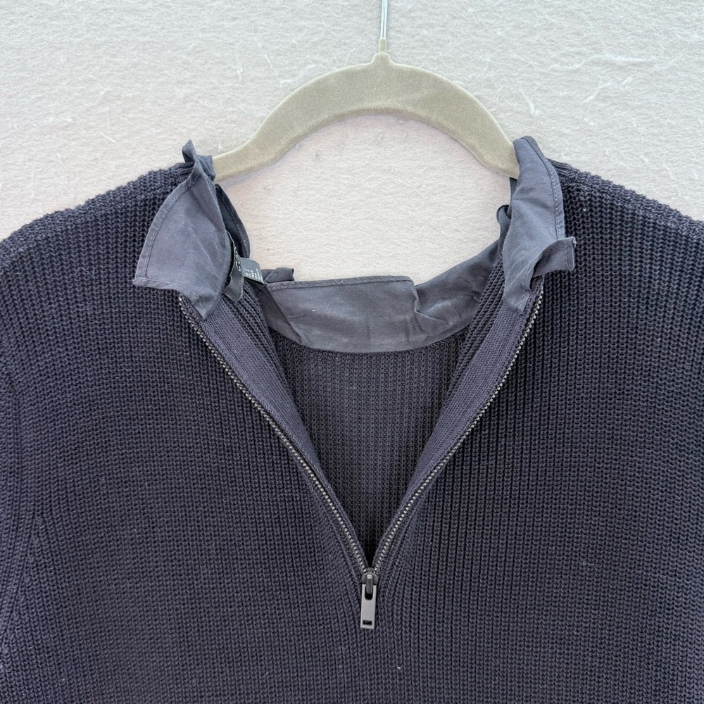 COS - women’s navy blue knit cotton / silk sweater midi dress 3/4 sleeve size S - Picture 6 of 6